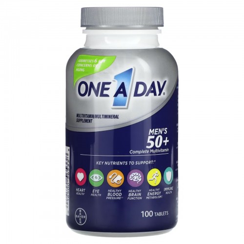 One-A-Day, Men's 50+, Healthy Advantage, мультивитаминная/мультиминеральная добавка, 100 таблеток One-A-Day, Men's 50+, Healthy Advantage, мультивитаминная/мультиминеральная добавка, 100 таблеток